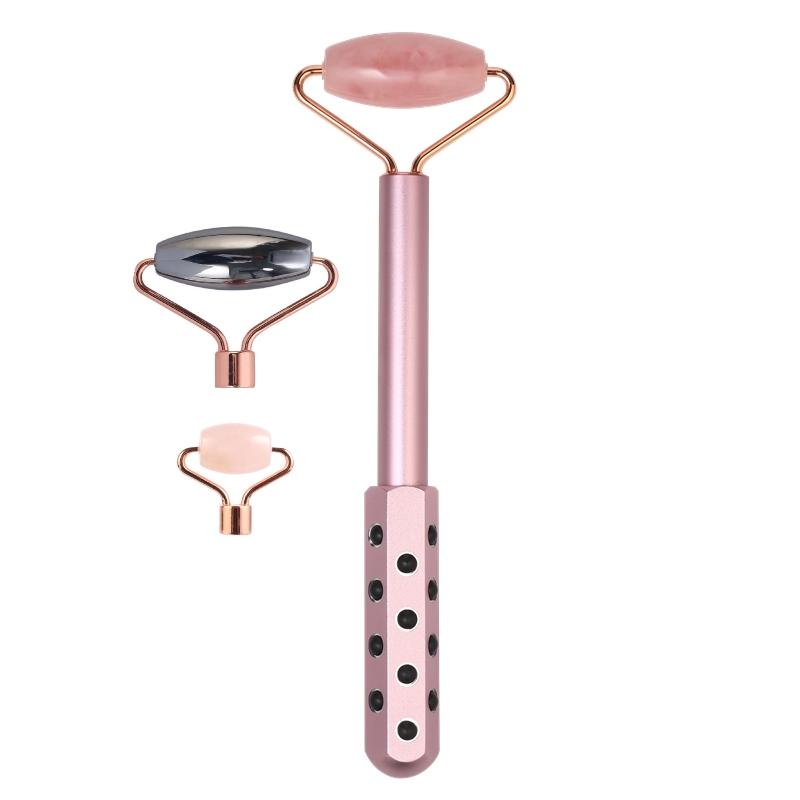 Double Head Design OEM Portable Germanium Stone Jade Roller Skin Care Facial Massager Beauty Bar