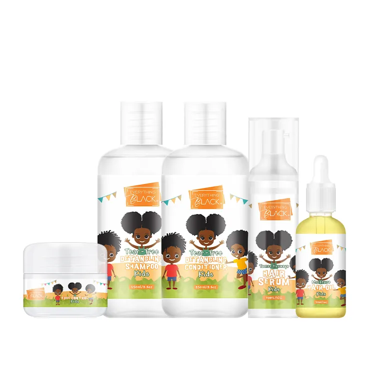 Everythingblack Private Label Smooth Moisturize Detangls Natural Hair Care Sets For Kids