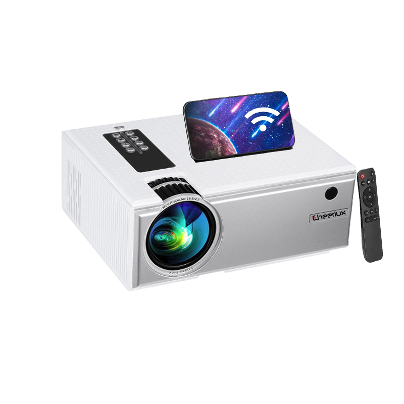 1800 Lumens Portable LED Projector Wifi Mini Projector HDMI Home Theatre Beamer for Kids C7 Black White Cheap Projector