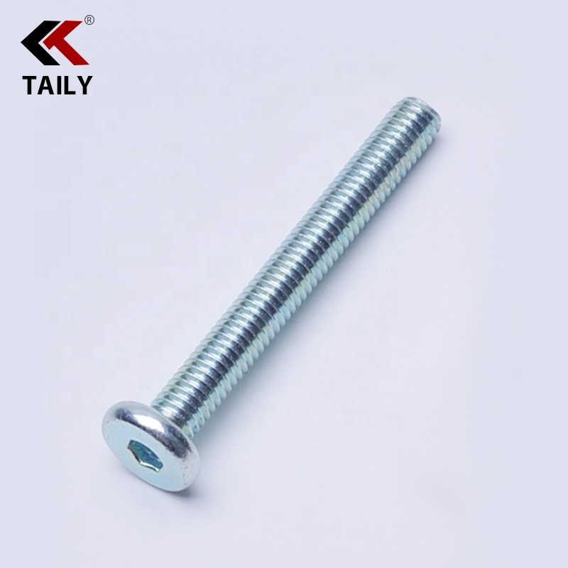 Zinc Plated Hex Socket Flat Head Furniture Screw Machine Screw