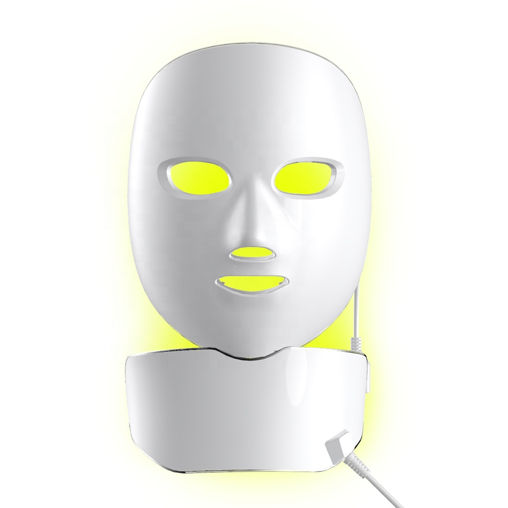 Красный свет терапии LED уход за кожей лица маска для шеи, в ассортименте 7 цветов LED маска терапия для лица фотон для здорового омоложения кожи