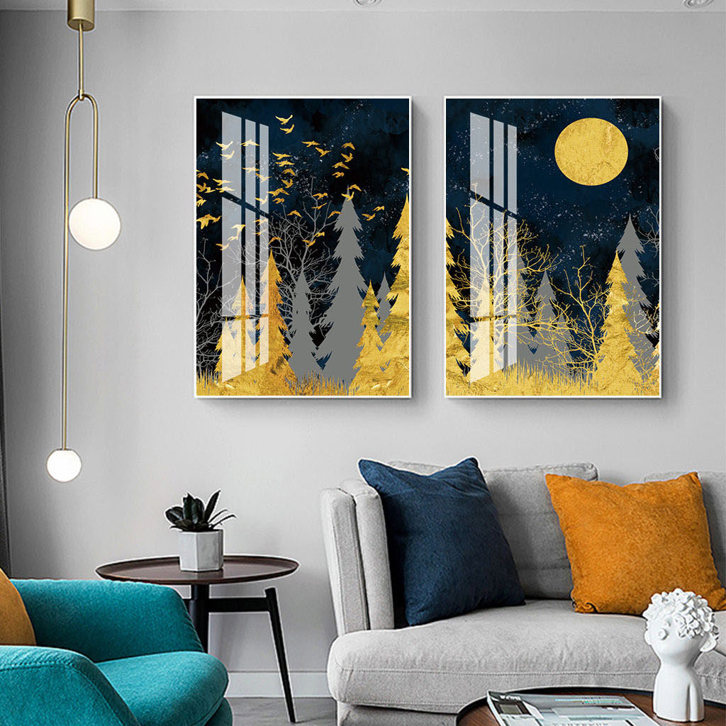 Simplicity art watercolor mountains and waters ocean grassland landscape wall paintings canvas artwork home decorative