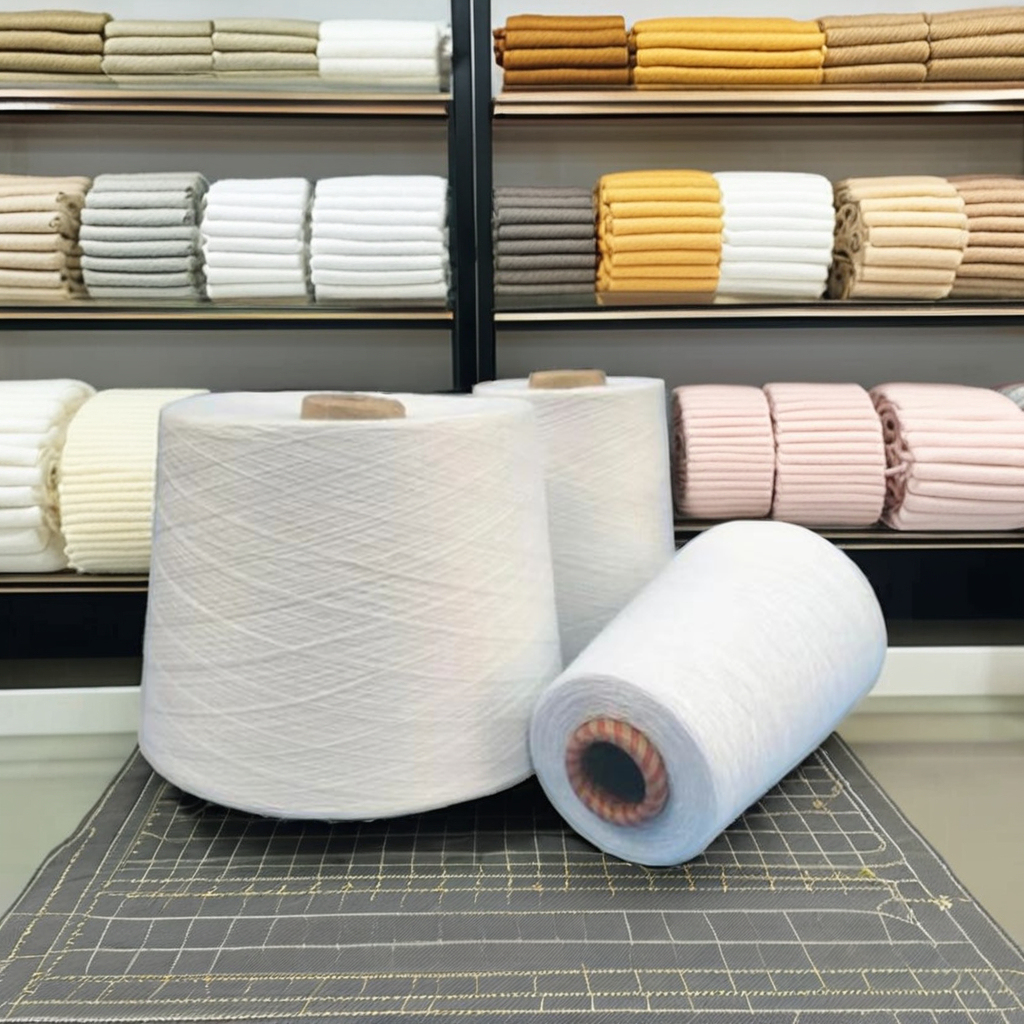 100% Combed Bamboo Cotton Weaving Yarn Eco-Friendly Spun Filament Yarn Hand Knitting Crochet Embroidery Dyed Fancy Fabric