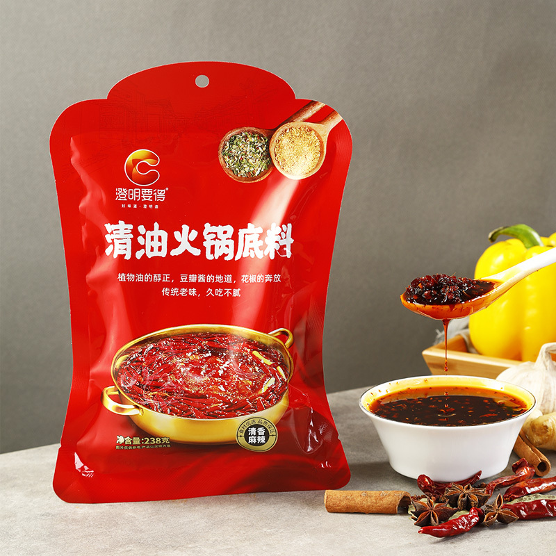 Wholesale Clear Oil hot pot soup base seasoning 238g Spicy Condiments