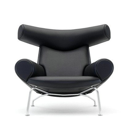 Modern Style Brush Stainless Steel and PU Leather Full Fabric comfortable single OX chair for living r
