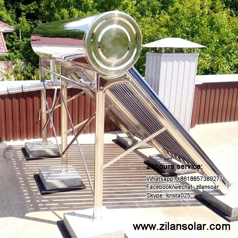 Zilansolar stainless steel 80L to 500L vacuum tubes unpressurized solar water heater