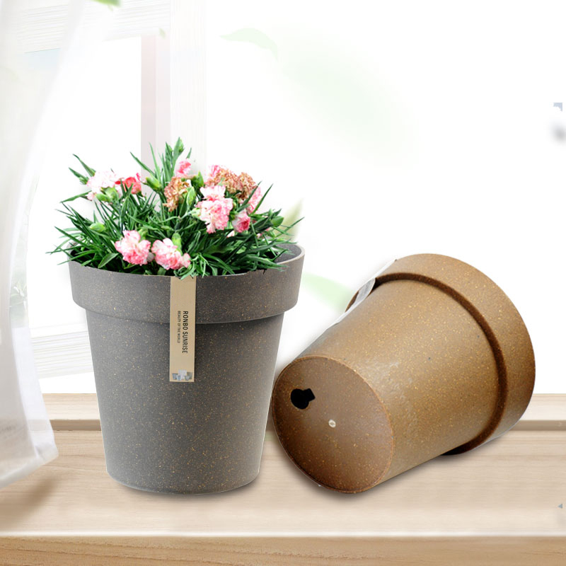 Round Biodegradable Planter Indoor Balcony Home Decorative Mini Succulent Natural Bamboo Fiber Flowe Pot