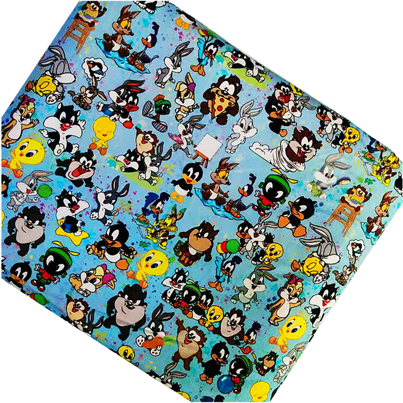 high quality cartoon printed fabric 100%cotton plain woven fabric for children custom printed cotton fabric