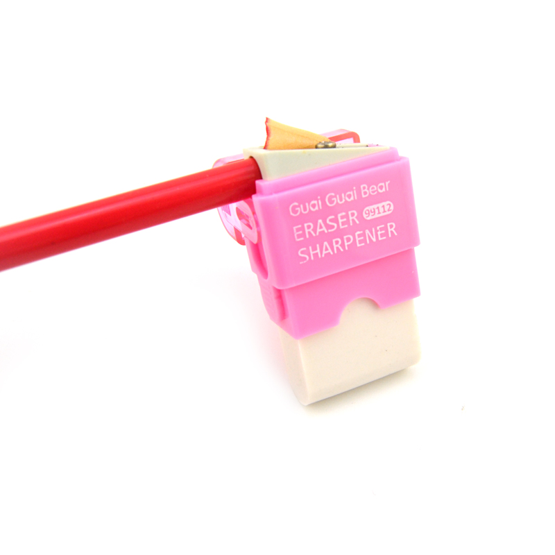 Multi function pencil sharpener and eraser Customized logo stationary sharpener and eraser for promotion Kids stationery gift
