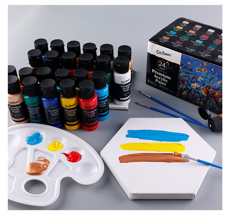 Xin Bowen Professional 24-Color Acrylic Paint Set 60ml Monet Garden Art Paint For Artists On Canvas Glass Paper