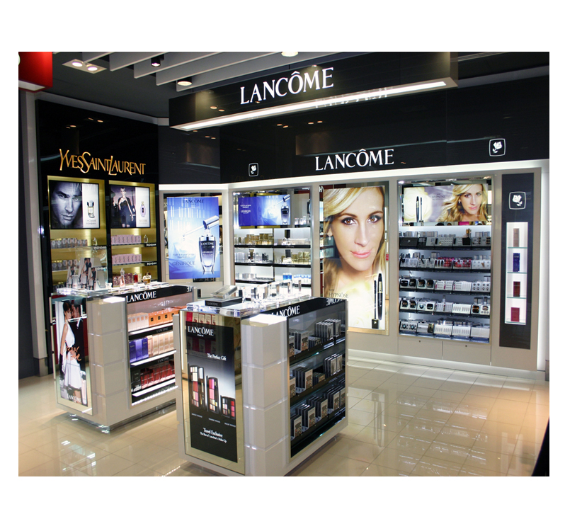 Роскошный витринный стеллаж для магазина косметики Lancome, витрина для магазина, мебель для продажи