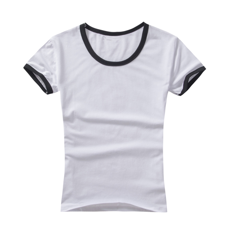 factory new style 95%cotton 5% spandex women's t shirt/custom blank white short sleeve women t-shirts