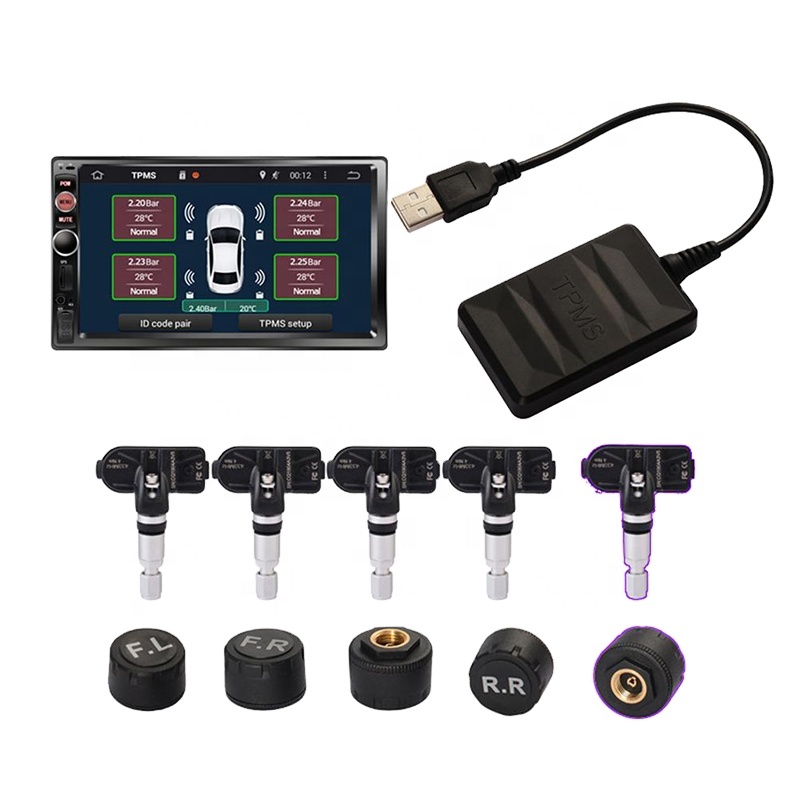 Автомобильный датчик давления в шинах USB TPMS, сигнализация давления в шинах, внутренние датчики безопасности для автомобильного dvd-плеера, навигации