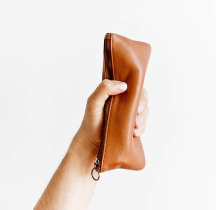 minimalistic design leather pencil pouch school pencil bags office pencil case
