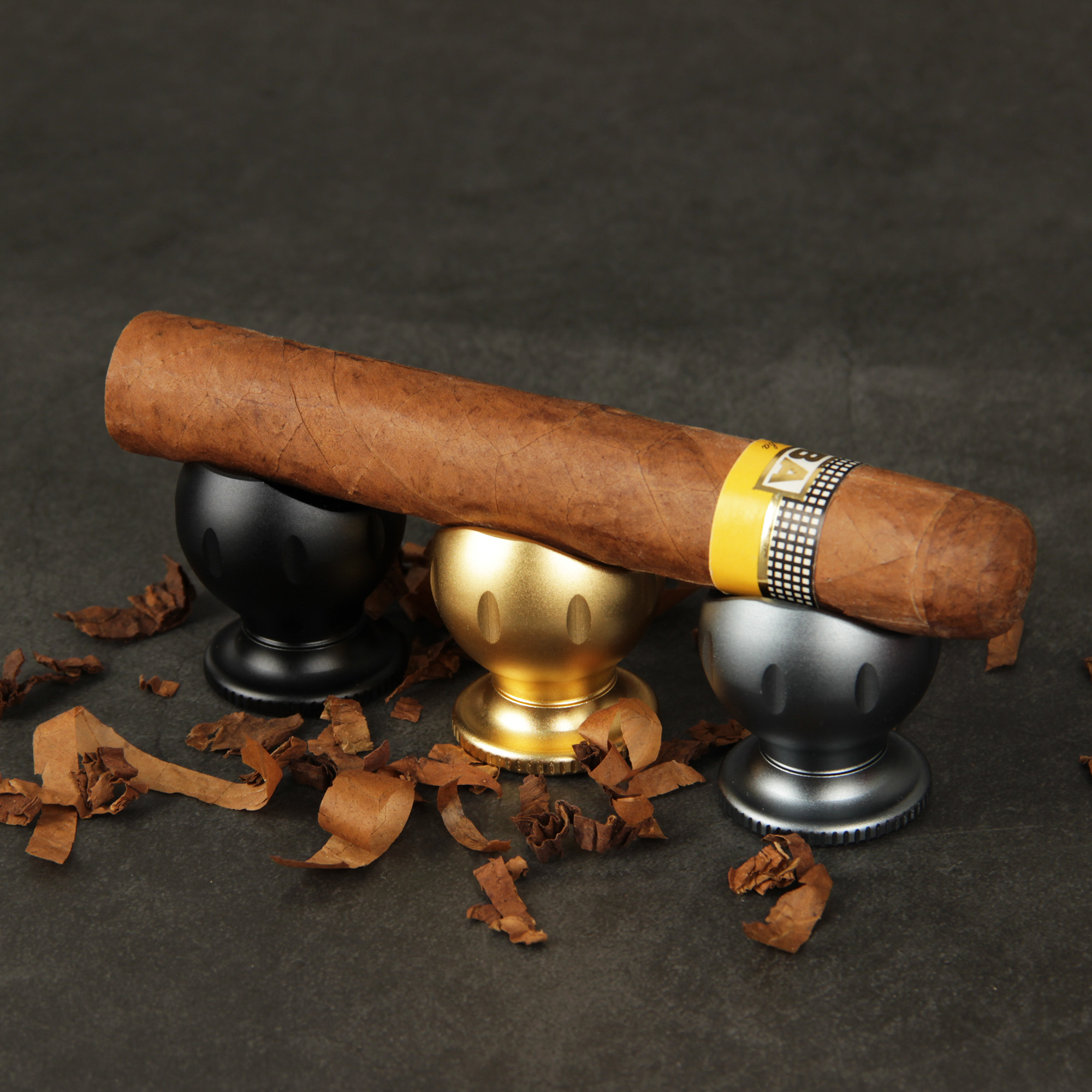 Wholesale Portable Aluminum Alloy Stainless Steel Three Color Optional Cigar Holder