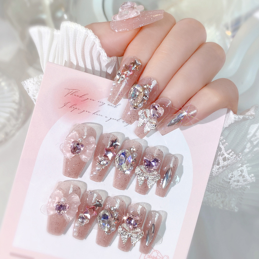 Wholesale Long Acrylic Nail Accessories Trendy Full Cover False Nail Tips Private Label Press On Nails For Women