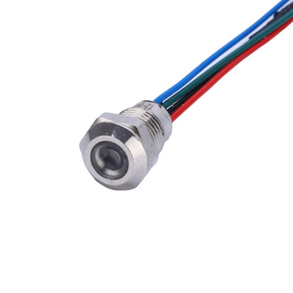 IP68 Waterproof RGB Illuminated Wired 24VDC 8mm Mini Indicator 6V 12V 220 volt Led Pilot Light For Bike Car