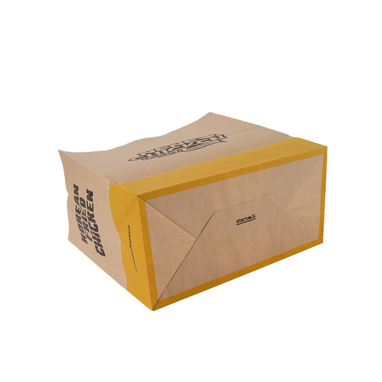 Cheap food grade kraft paper fried chicken tote paper bags