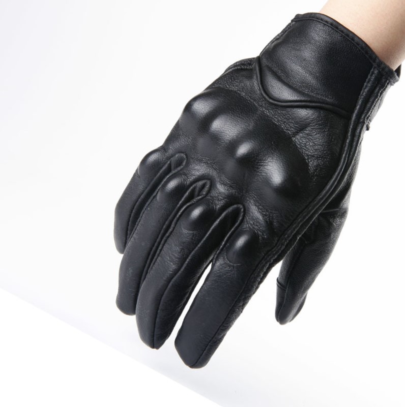 Genuine Leather Motorcycle Gloves Carbon Protect Motorbike Gloves Driving Racing Riding Glove