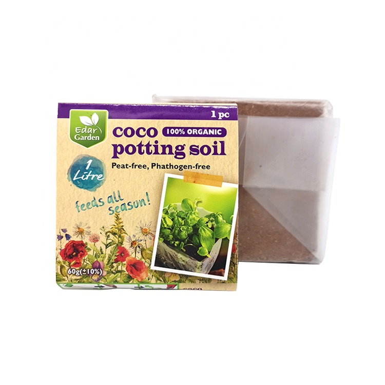 Easy Grow Kit Pots and Seeds Organic Coco Potting Soil Block Coco Coir for Planting in Plastic Grow Bags