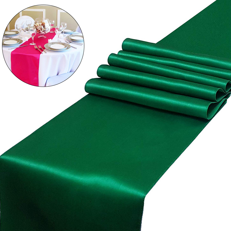 Wholesale Solid Satin Table Runner Sashes Table Runner For Round Table Home Wedding Banquet Festival Party Hotel