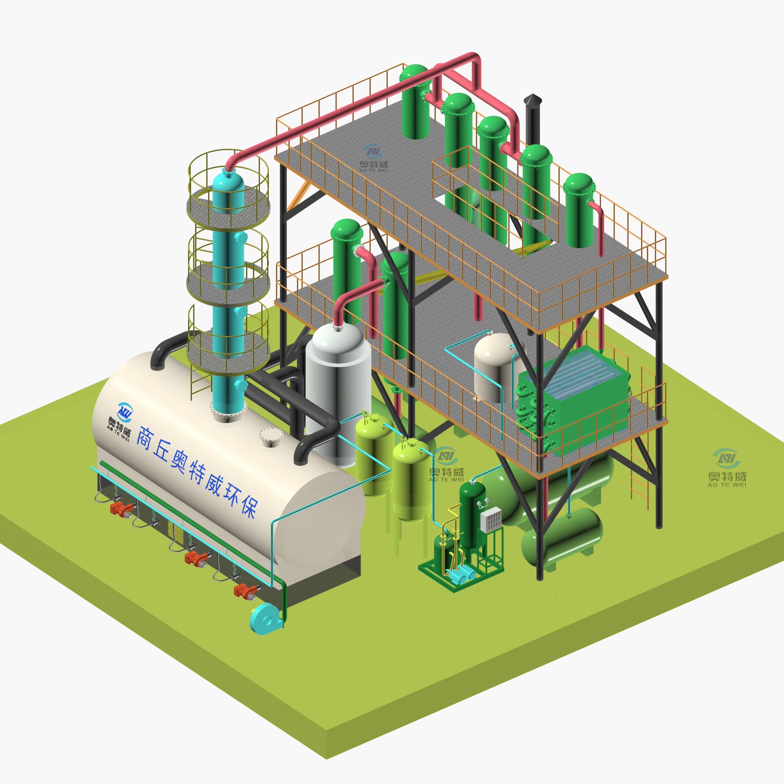 Waste Engine Oil Refinery to Base Oil Distillation Plant with Capacity of 30 ton per day waste Oil Recycling 85-90%