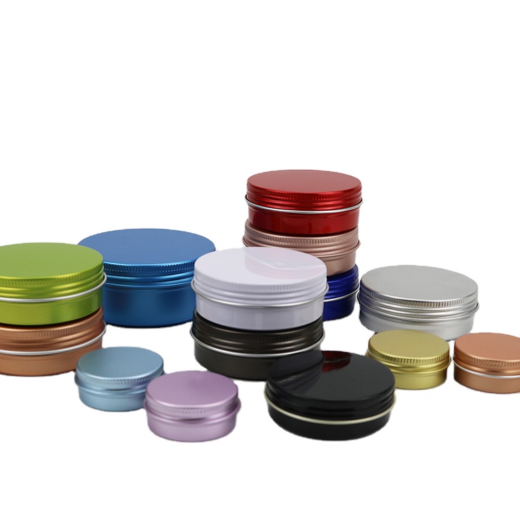 Empty Container Screw Top Metal Food Grade Containers Decoration Aluminum Jars Tin With Lid With Colour customized