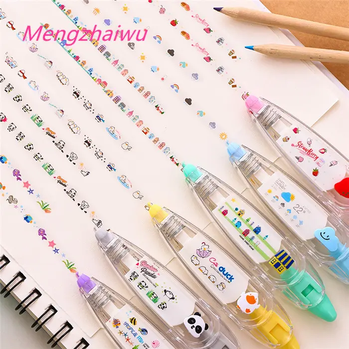 South korean kawaii stationery wholesale school supplies for kids students Diary decoration colorful pen correction tape