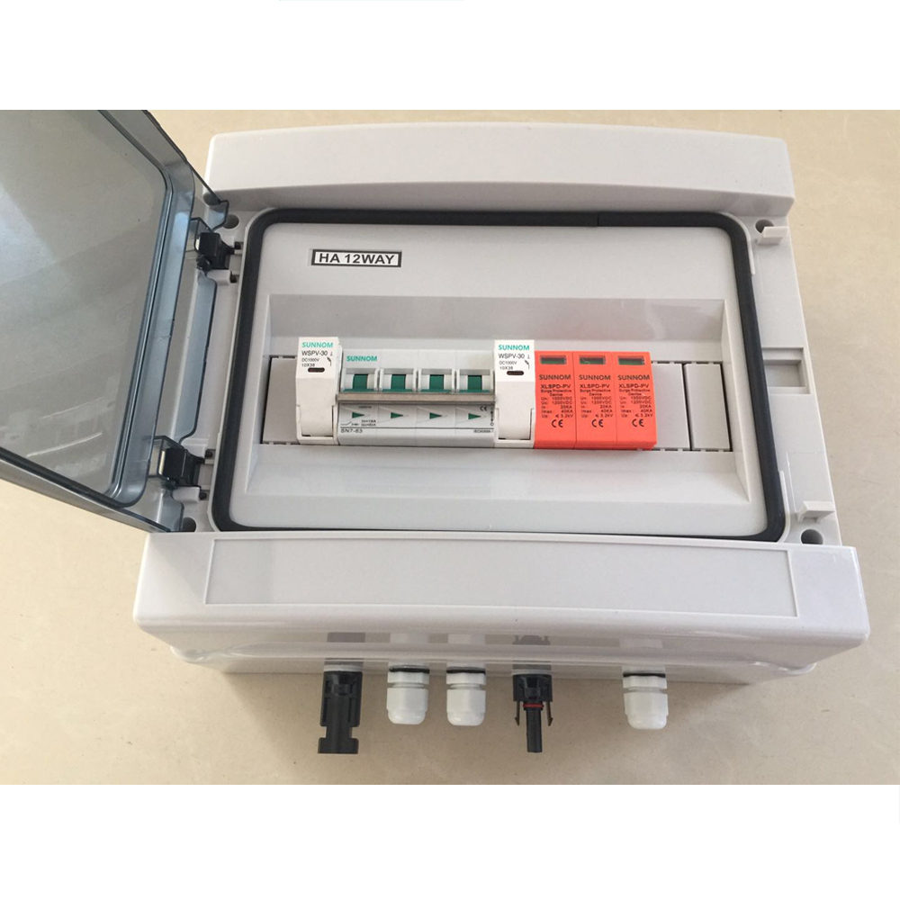 SNDB-PV2/2 CE IP65 PC ABS off grid waterproof 2 3 4 6 8 string pv, блок совмещения солнечных батарей с предохранителем DC Spd и MCB