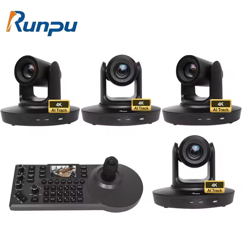 USD1500 Free Ship Kit G430=4pcs 4K 30X PTZ Conference Camera H DMI LAN USB POE AI auto tracking+a pcs IP Controller+poe switch