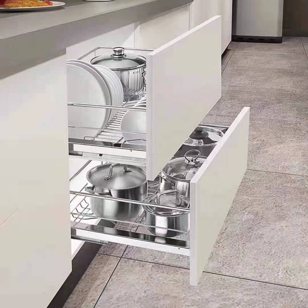 ANGMI Supply Popular Stainless Steel Kitchen Cabinet Pull Out Drawer Wire Basket