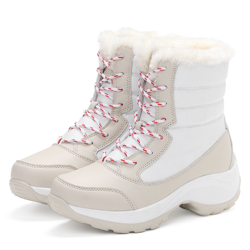 Classic Winter Casual Women'S Cotton Boots Black Thick Plush Snow Boots Winter Boots