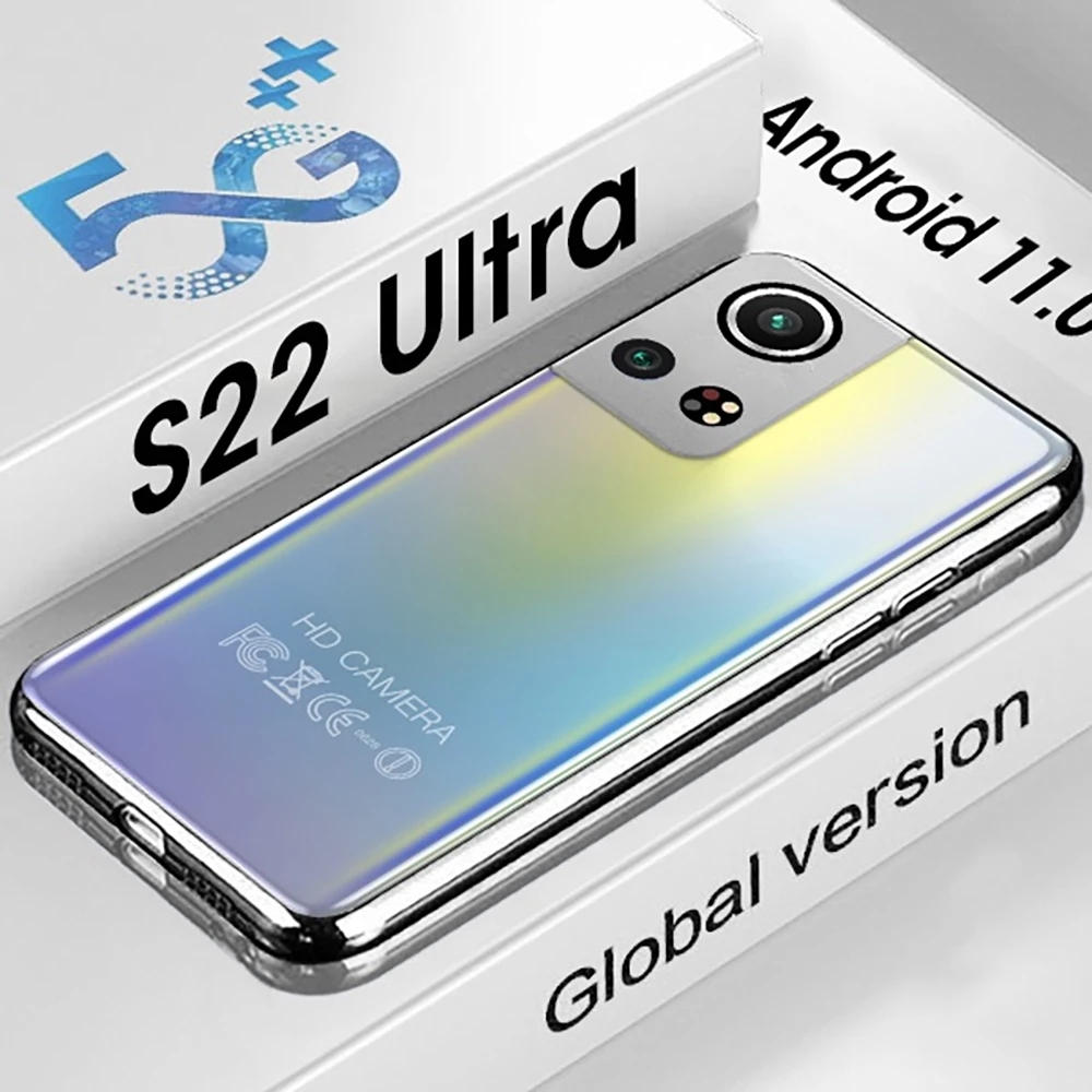 5G смартфон S22 ультра 6,7 дюймов полный экран 16 + 512GB Android мобильных телефонов с Face ID разблокированные сотовые телефоны