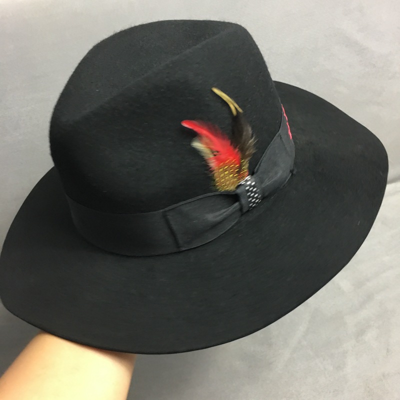 Unisex 100% Wool felt Winter Hat Custom Vintage Men Fedora Hats with Feather