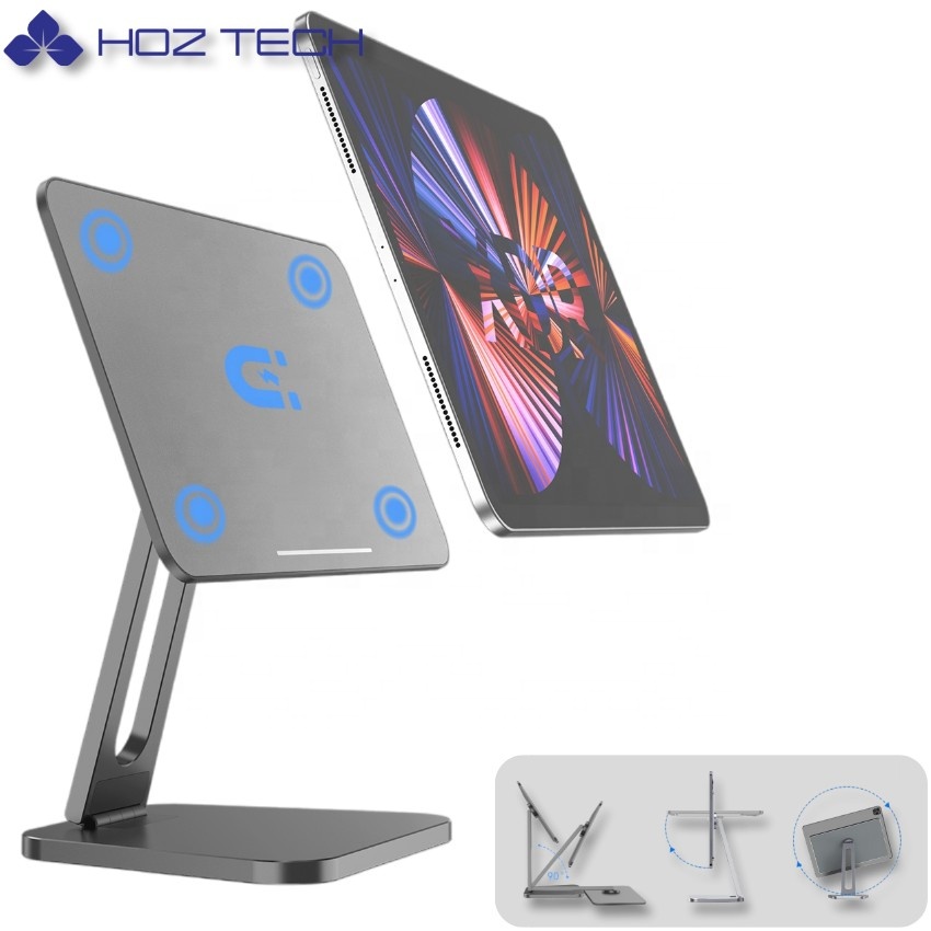 Magnetic Tablet Stand/Aluminum Adjustable Foldable Tablet Holder Suit For iPad Mini 6,Air 4,Pro 11 12.9