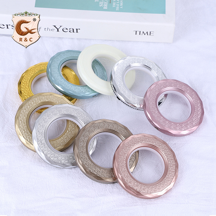 Hot Sale Colorful Curtain PP Plastic Diamond Rings For Curtains, Custom Made Curtain Grommet Eyelet Rings Accessories Wholesale/