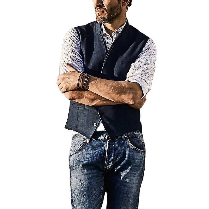 Fashionable atmosphere new men's single breasted vest vest jacket temperament commutes