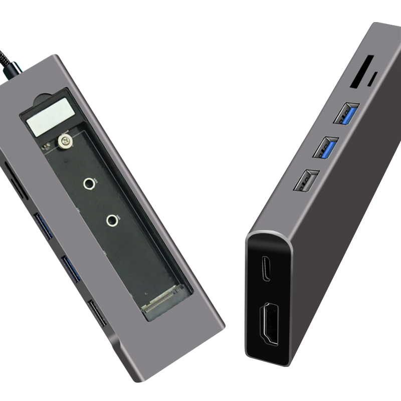 Прямая поставка, портативная док-станция для жесткого диска с USB-хабами, совместимая с Mac Book и Window