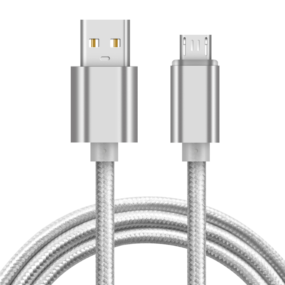 Нейлоновый Плетеный USB микро-кабель 3 фута Ткань V8 кабель для синхронизации данных 100% чистый медный телефонный зарядный кабель