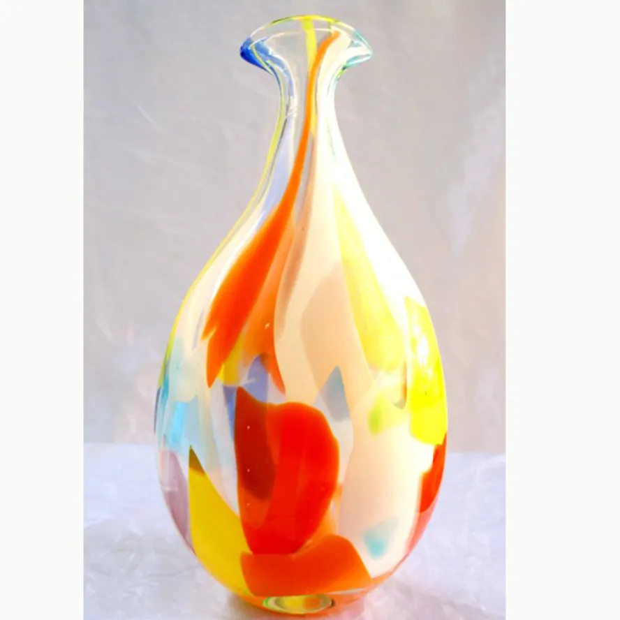 Multicolor blown glass vase art for home decoration