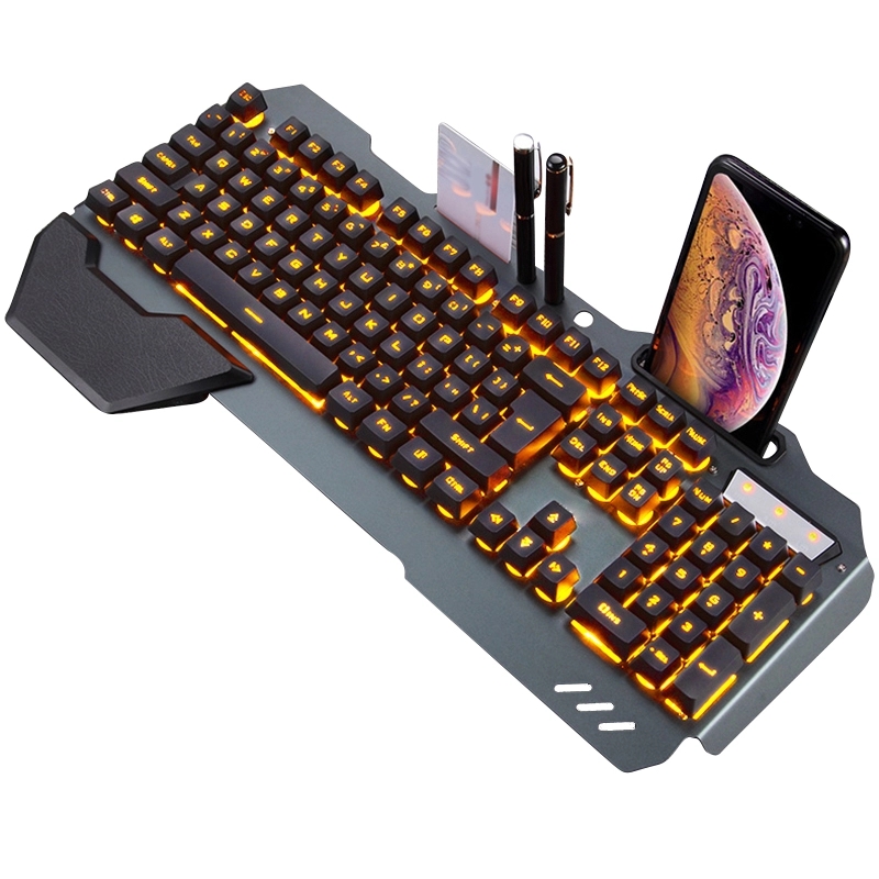 2,4G RGB беспроводная клавиатура и мышь для ПК геймеров с батареей 3000 мАч, металлическая панель, механические ощущения, игровые клавиатуры