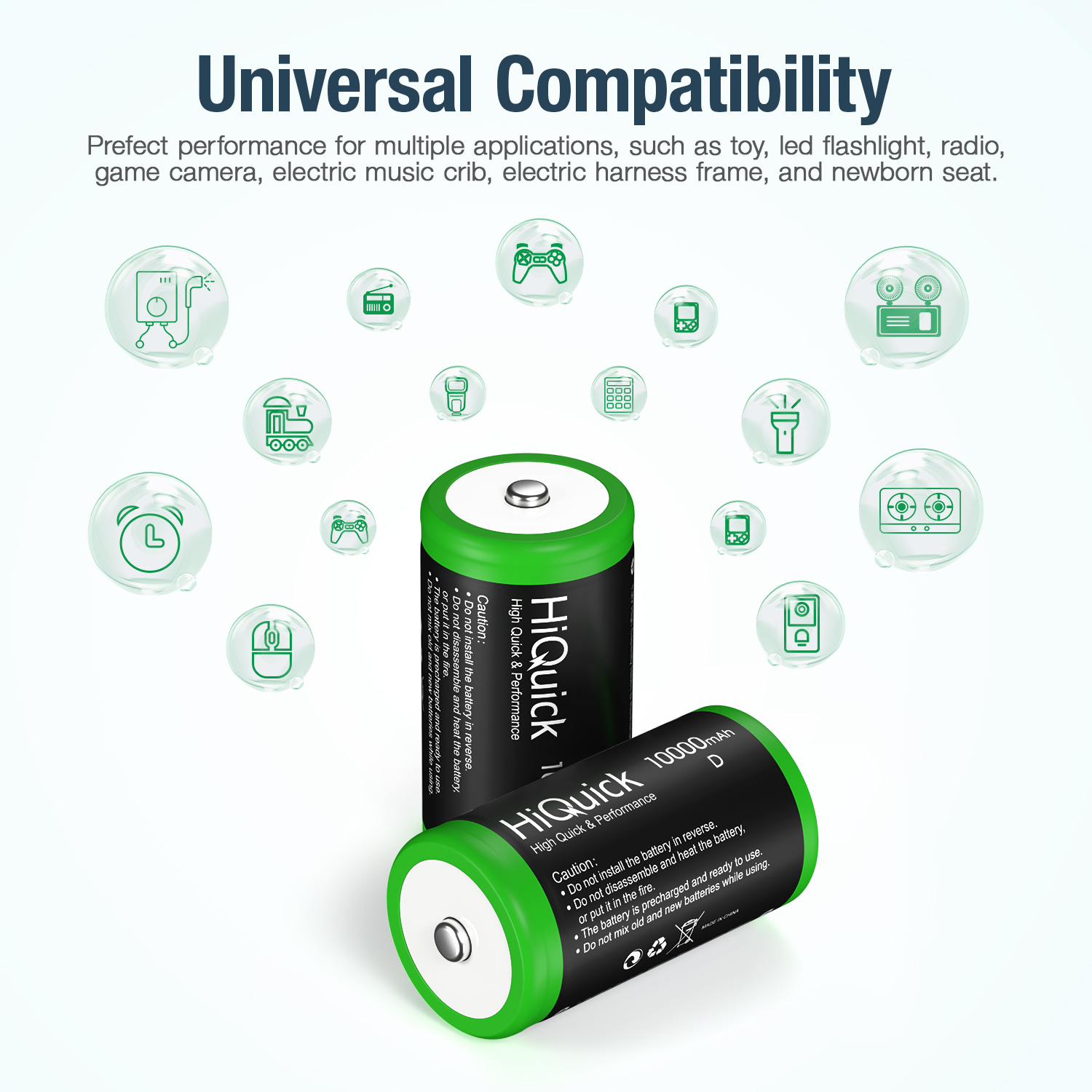 Цилиндрическая аккумуляторная батарея 10000mAh 1,2 v D, долговечная Аккумуляторная NiMH батарея