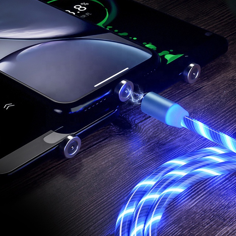 Красивый внешний вид освещенный 360 магнитный 2A зарядный кабель Micro USB Type-C USB кабель освещения