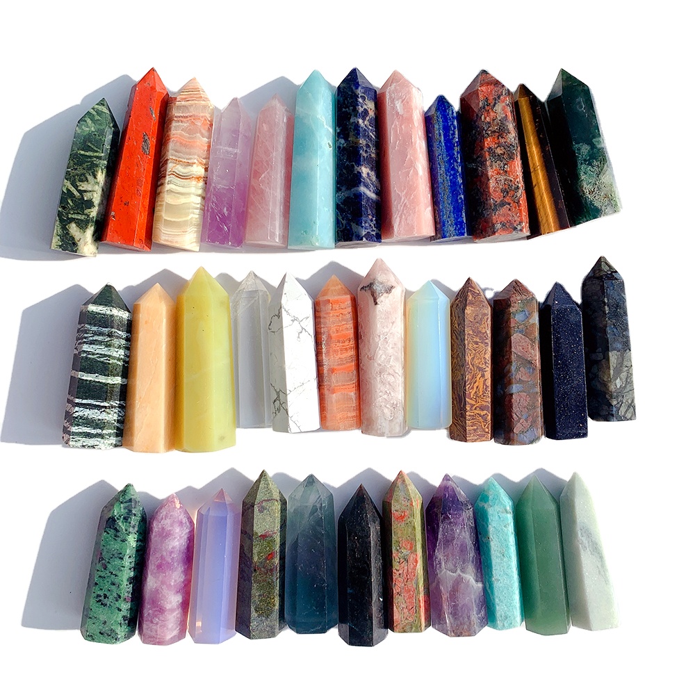 high quality natural stone crystals healing stones amethyst Clear Rose Quartz crystal Wand Crystal Point