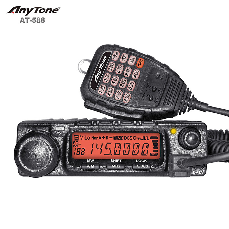 70 Вт автомобильный радиоприемник VHF UHF, высокочастотный радиоприемник ANYTONE AT-588, новейший однодиапазонный мобильный радиоприемник