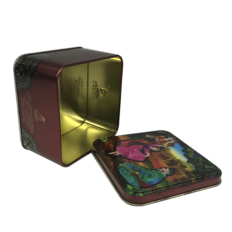 factory custom square metal tin box cosmetic skin care product packing tin gift tins