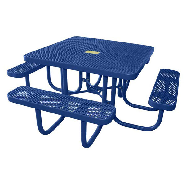 patio garden furniture metal outdoor restaurant dining table and chair square large picnic table modern steel table with bench
