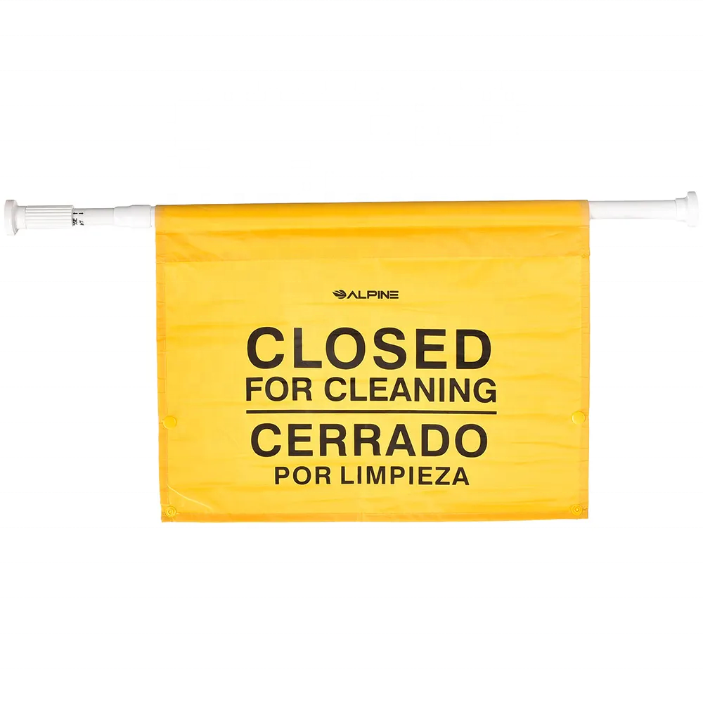 Closed for Maintenance Safety Sign  Expands up to 52 inches  Bilingual  Yellow