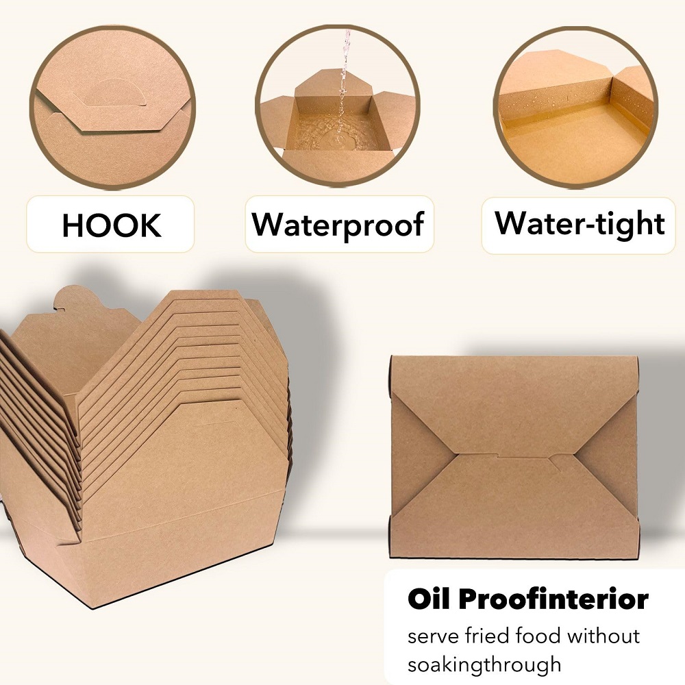 Factory Food Packaging Paper Boxes Custom Logo Printing Disposable Eco-Friendly Greaseproof Paper Boxes
