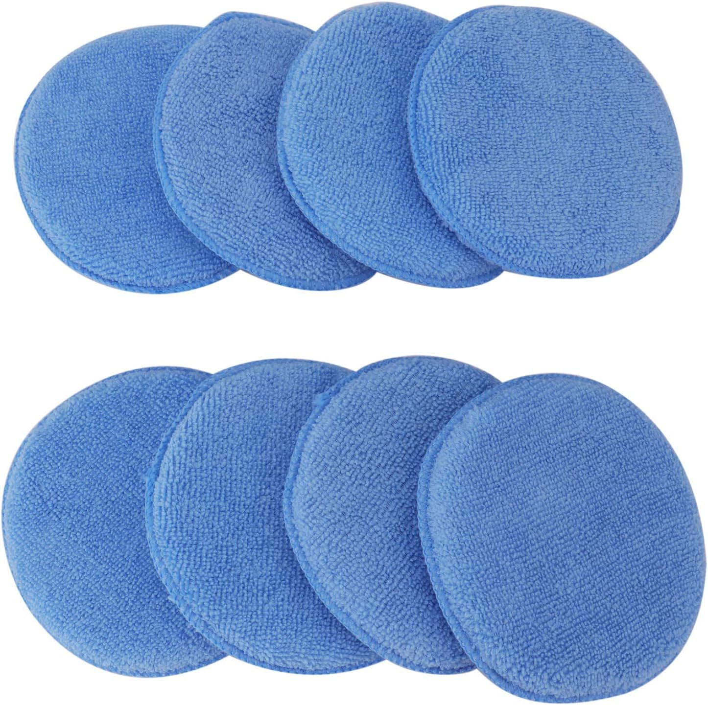 Microfiber Detailing Kit with Wax Applicator Pad Mesh Scrub Drying Towel for Auto Cleaning and Wax Application